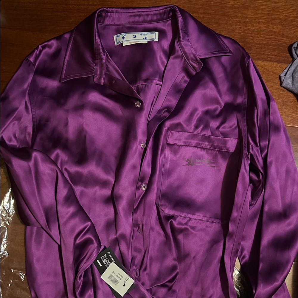 OFF-WHITE | “Duchess Twist Front Minidress” IN PURPLE | MSRP $1190 | NWT - Picture 7 of 8